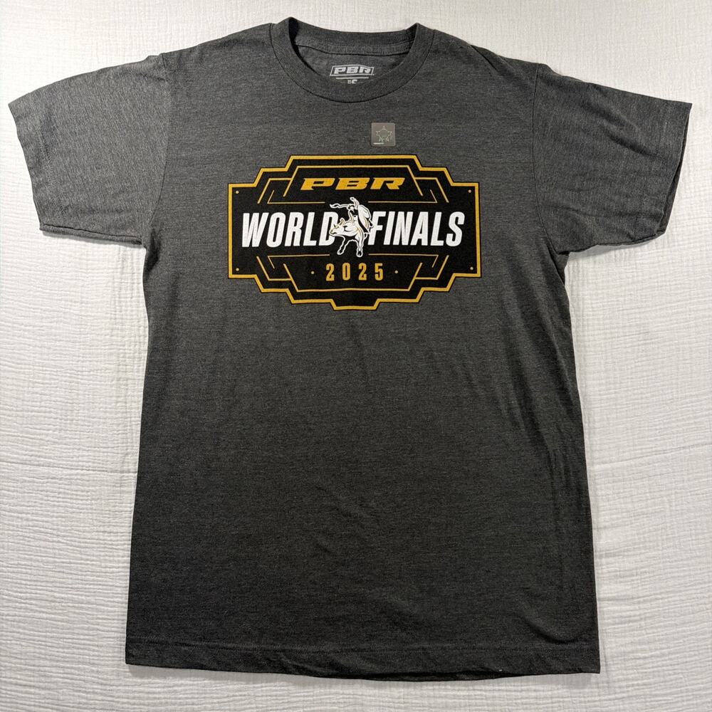 PBR World Finals 2025 T-Shirt Mens Small Charcoal Heather Bull Riding